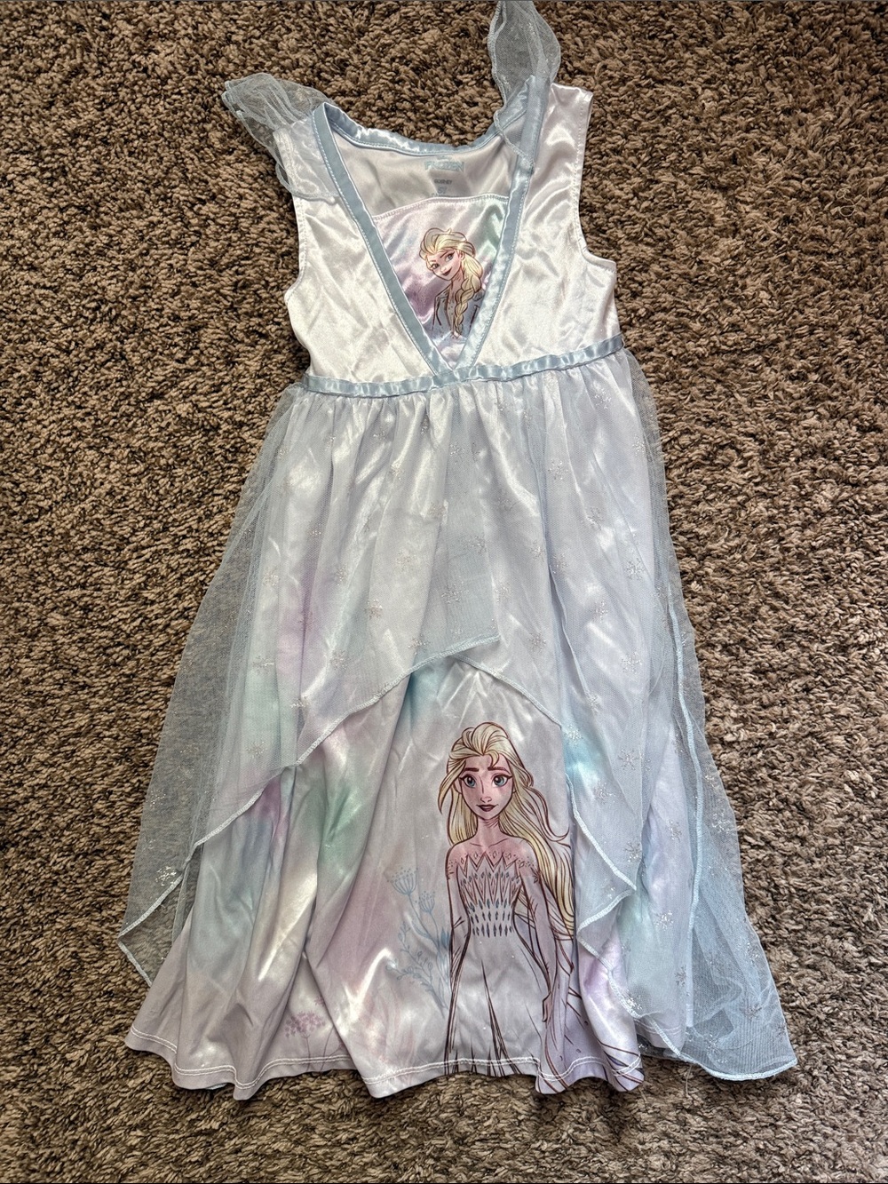 Disney Elsa Light Blue Shimmery Girls Nightgown